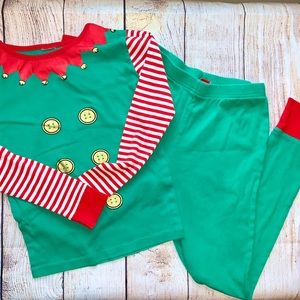 Girls Elf Pajamas Size 12